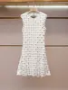 Vestido Regata de Verão Feminino de Alta Qualidade, Novo Estilo Francês Elegante, Design Vazado, Sem Mangas
