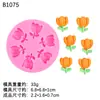 Molde de Silicona Hecho a Mano DIY Flor Pequeña de Dibujos Animados Tulipán Girasol Decoración de Chocolate Fondant Molde para Pastel