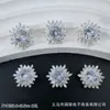 Pulseira/Colar de Zircônia Coração Rosa Corte Milênio 18K com Fecho de Floco de Neve para Montagem DIY