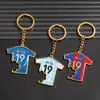 Abridor de garrafa de metal chaveiro pingente de mochila decoração esportiva de camiseta de futebol Cristiano Ronaldo e Messi