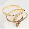 Pulseira exótica de cobra europeia e americana pulseira de cabeça de cobra com banho de ouro cobre diamante joias de moda personalidade feminina atacado geração