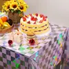 Mantel de Plástico Morado Picoteado Arcoíris de Amazon Transfronterizo Desechable Láser Rectangular Holográfico Decoración para Fiesta Cumpleaños