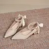 Zapatos Planos de Cadena de Perlas Puntiagudos para Mujer 2026 Otoño Nueva Llegada Tallas Grandes Estilo Hada Mocasines Mary Jane Zapatos de Boda