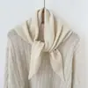 Bufanda Pequeña de Color Puro Nueva Bufanda Triangular Tejida Mezclada con Lana Australiana Turbante para Mujer Chal Cálido de Abrigo Otoño e Invierno