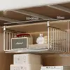 Cesta suspensa para dormitório, solução de armazenamento sob a mesa, prateleira de armazenamento para beliche, cesta suspensa para lanches de armário de dormitório sem furos