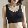 Colete Esportivo Feminino de 4 Fileiras com Colchetes e Olhos, Sutiã Beauty Back com Bojo Push-Up, Sutiã Esportivo de Corrida Yoga com Bojo Completo
