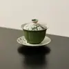 Gaiwan de Cerâmica com Margaridas Pintadas à Mão por Miyan Xiaoqinggan, Gaiwan Grande para Uso Doméstico, Conjunto Vintage de Chá Kung Fu, Tigela de Chá