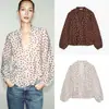 Camisa decorativa de manga larga con cuello en V y lunares, multicapa, europea y americana transfronteriza, de moda, más vendida en AliExpress 2026