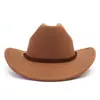 Novo Comércio Exterior Transfronteiriço Estilo Étnico Minoritário Lã Chapéu Ocidental de Lã Chapéu de Cowboy para Homens e Mulheres Chapéu de Casal Chapéu de Cerimônia