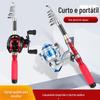 Ultra curto mini carbono pequeno mar Rod terno fábrica atacado leve rígido ajustável portátil curto longo alcance telescópico mar vara de pesca
