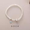 Pulseira de Cristal de Pedra da Lua Branca Natural Feminina Nova Prata Esterlina Chinesa Transportador de Lótus Luz de Luxo Pulseira Guoxue Presente Explosivo