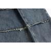 Jeans de Trabajo Lavados Retro Estilo Japonés Borde Crudo Separado para Hombres y Mujeres Pantalones Rectos Sueltos K95325