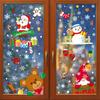 Pegatinas Navideñas Papá Noel Renos Copos de Nieve Pegatinas para Vidrio Bolas Colgantes Transfronterizas Muñeco de Nieve Feliz Navidad Pegatinas Estáticas
