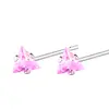 Aretes de color circonita incrustada en triángulo puesto de mayoreo nicho aretes de circonita flash acero inoxidable perno para el lóbulo de la oreja femenino