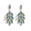 Pendientes de Pluma de Pájaro de Lujo Transfronterizos Borla Cristal Pluma Pendientes de Mujer Pendientes Combinación Vestido Pendientes de Banquete Venta al por Mayor