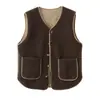 Ropa de Abrigo Otoño e Invierno 2026 Chaleco en Capas Chaleco de Lana de Cordero Chaqueta Chaleco Reversible de Lana de Cordero para Mujer