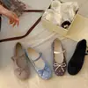 Primeiro Encontro com Sapatilhas de Bolinhas Estilo Coreano, Mocassins de Solado Macio, Sapatilhas Elegantes de Uma Tira, Sapatos de Vovó, Sapatos de Princesa