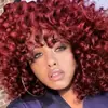 Amazon Cross Border Moda Bobina de Aço Cabelo Cacheado Headset África Venda Quente Fofo Natural Explosivo Cabeça Cabelo Cacheado Peruca