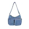2026 Bolso Cruzado Texturizado Estilo Transfronterizo Nuevo, Bolso de Hombro Elegante Retro Europeo y Americano, Moderno de Mezclilla Estilo Coreano