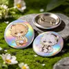 Broche Personalizado de Desenho Animado Bidimensional Duplo Flash Criativo Redondo de Folha de Flandres Impressão Laser Glitter
