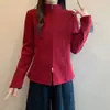 Foto real de la nueva chaqueta casual elegante de invierno 2026 para mujer talla grande, con forro de polar, gruesa, de doble cremallera, corte ajustado