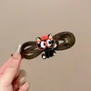 Presilha de bico de pato marrom de cachorro coreano, presilha elegante para coque torcido, presilha de cabelo volumizadora para a parte de trás da cabeça, acessório de cabelo de alta qualidade