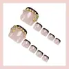 Uñas Negras de Estilo Francés Portátiles de Venta Caliente Transfronterizas Europeas y Americanas con Nudos Metálicos Blancos y Uñas de los Pies con Diamantes Uñas y Uñas de los Pies Portátiles
