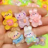 Pinzas para el pelo, dijes para zapatos, fundas para teléfono de pegamento cremoso, accesorios para caja de papelería de la Serie de Dibujos Animados Transparente de Animales Lindos al por Mayor