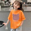 2026 Nuevo Estilo Camiseta de Verano para Niñas 100% Algodón Puro Infantil Dibujos Animados Estilo Coreano Cuello Redondo Manga Corta Tops para Niños Pequeños y Medianos