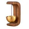 Timbre de Puerta de Dopamina Carrillón de Viento de Entrada Campana de Madera Magnética para Puerta Campana de Entrada de Tienda Recordatorio Carrillón de Viento de Madera de Nogal Montado en la Puerta