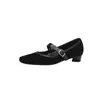 Zapatos Mary Jane de Moda para Mujer 2026 Estilo Nuevo, Punta Cuadrada, Tacón Bajo Grueso, Escarchados, Cómodos, Boca Baja