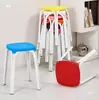 Banqueta de Plástico Casa Oito Furos Redonda Banqueta Mesa de Jantar Banqueta Colorida Simples Espessada Moderna Falsa Malus Banqueta Alta