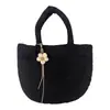 Nueva colección Otoño/Invierno 2026: Bolso de mano minimalista de color liso para mujer, bolso tote pequeño, adecuado para el trabajo y los desplazamientos, bolso acolchado de algodón estilo coreano