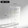 Taza Personalizada con Tapa abatible, Taza de Leche Gruesa Transparente con Letras, Taza para Bebidas de Oficina, Taza para Café Americano Helado, Taza de Moda