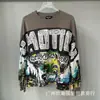 Camiseta Informal de Manga Larga para Hombre y Mujer con Estampado de Alienígena Retro Americano Street Hip-Hop Holgada Emoción Mixta de Moda