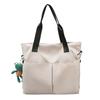 Bolsa de Ombro de Lona Feminina Nova para Estudante Universitário Bolsa Tote Portátil Versátil Grande Capacidade Bolsa Escolar Bolsa de Ombro Casual