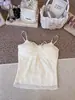 6223# Estilo Puro Deseo Dulce Versátil Top Camisola con Tirantes de Encaje para Mujer Verano Nueva Llegada con Almohadillas de Sujetador Integradas Top Interior