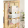 Estante de almacenamiento para colgar en la puerta con ganchos, estante de almacenamiento multicapa para detrás de la puerta del dormitorio, cesta de almacenamiento colgante sin taladro para detrás de la puerta de entrada, tipo oculto
