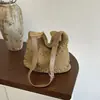 Bolsa de Tecido Casual de Grande Capacidade para Mulheres 2026 Novo Estilo Simples para Trabalho e Deslocamento Bolsa de Ombro Moda Bolsa Tote com Recortes