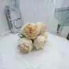 Peonía Artificial Estilo Europeo con 5 Cabezas, Flores de Peonía Falsas Hechas a Mano, Flores de Peonía Reales para Decoración del Hogar, Celebraciones de Bodas y Accesorios de Fotografía