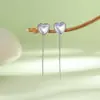 Pendientes de Borla con Forma de Corazón de Piedra Lunar de Lujo Ligero Yixuan Modelo Nuevo 2026 Pendientes Deslumbrantes con Forma de Corazón de Aurora Soñadora