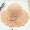 Sombrero de Punto para Mujer con Borde Ondulado, Ala Ancha y Diseño Floral para Primavera y Verano, Sombrero de Sol con Protección Solar, Sombrero de Sol Transpirable, Sombrero de Playa a la Moda