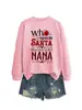 Suéter Base para Mujer con Estampado de Letras de Moda de Manga Larga, Sudadera sin Capucha de Estación Independiente de Amazon
