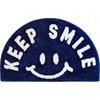 Alfombrilla absorbente para baño con dibujos animados de la suerte y carita sonriente, semicircular, antideslizante, para puerta de inodoro y pelo largo.
