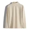 Camiseta Interior de Terciopelo Doble Cara de Cuello Alto Medio para Hombre, Camiseta de Manga Larga para Otoño e Invierno, Capa Interior Amigable con la Piel, Top Cálido Doble Cepillado