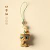 Sándalo verde original lindo gato curioso cura lindo DIY cuerda tejida a mano cadena creativa para teléfono móvil llavero temperamento
