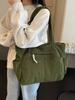 Bolso de pana para mujer, gran capacidad, novedad de 2024, bolso de mano portátil para estudiantes, bolso de hombro tipo bandolera.