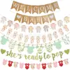 BIENVENIDO BEBÉ Guirnalda de Letras Fiesta de Bienvenida para Recién Nacido Body de Bebé Guirnalda para Decoración de Habitación de Bebé