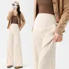 Pantalones de Maternidad de Lana Acetato para Primavera y Otoño 2026 Estilo Nuevo Pantalones de Maternidad con Soporte para el Vientre Pantalones de Pierna Ancha Pantalones de Pierna Recta Pantalones Largos