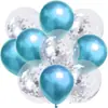 Set de Globos Metálicos Redondos Transparentes Gruesos con Lentejuelas de 12 Pulgadas Transfronterizo Combinación Fiesta Decoración de Cumpleaños Bola de Confeti Venta al por Mayor